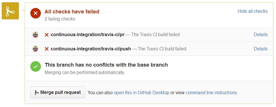 Travis Pull Request KO