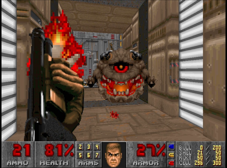 Jugando a Doom 2