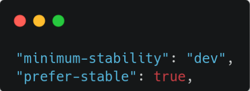 "minimum-stability": "dev",  "prefer-stable": true,