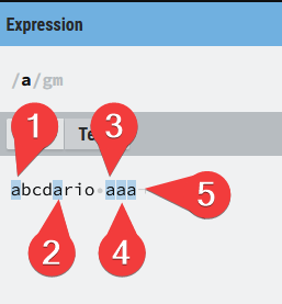 Ejemplo de como se enumeran las coincidencias